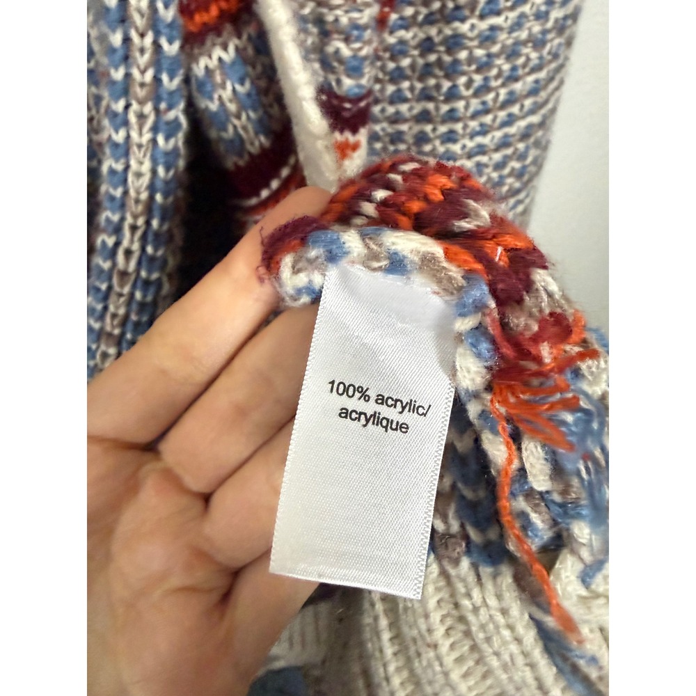 Maurices Womens XXL Open Front Cardigan Fair Isle Chunky Knit Sweater Blue - Picture 4 of 7